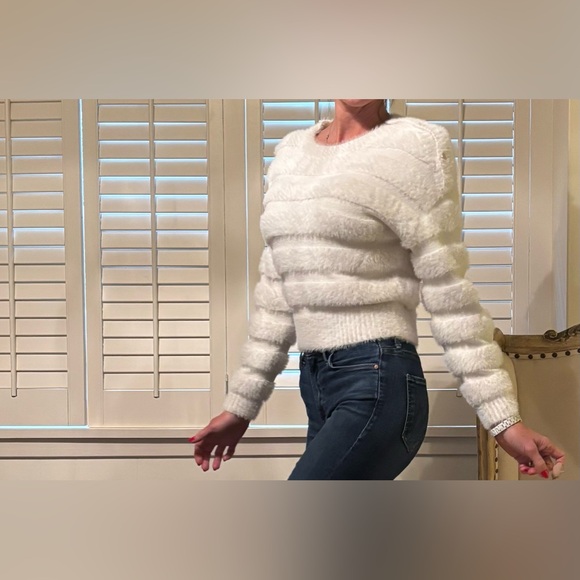 Milly fuzzy stripes snow bunny sweater - Picture 6 of 15